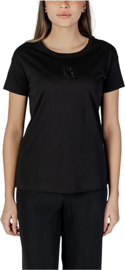 Armani Exchange Zwarte Katoenen T-shirt voor Vrouwen Black Dames - Foto 4