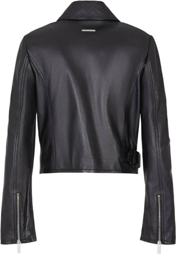 Armani Exchange Zwarte Leren Overgangsjas Black Dames - Foto 4