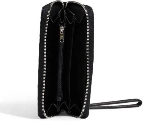 Armani Exchange Zwarte portemonnee met ritssluiting en binnenvakken Black Dames