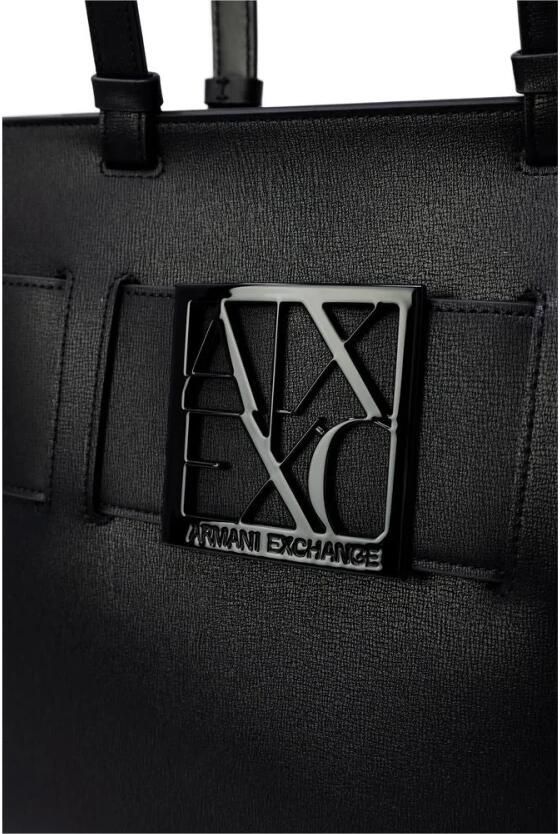 Armani Exchange Medium Shopper Bag met Ton-sur-Ton Monogram Black Dames - Foto 4