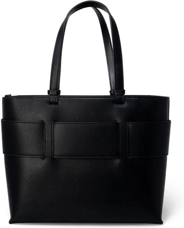 Armani Exchange Medium Shopper Bag met Ton-sur-Ton Monogram Black Dames