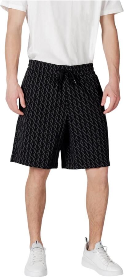 Armani Exchange Zwarte Print Katoen Kant Shorts Black Heren - Foto 3