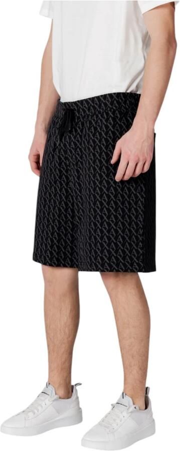 Armani Exchange Zwarte Print Katoen Kant Shorts Black Heren - Foto 2