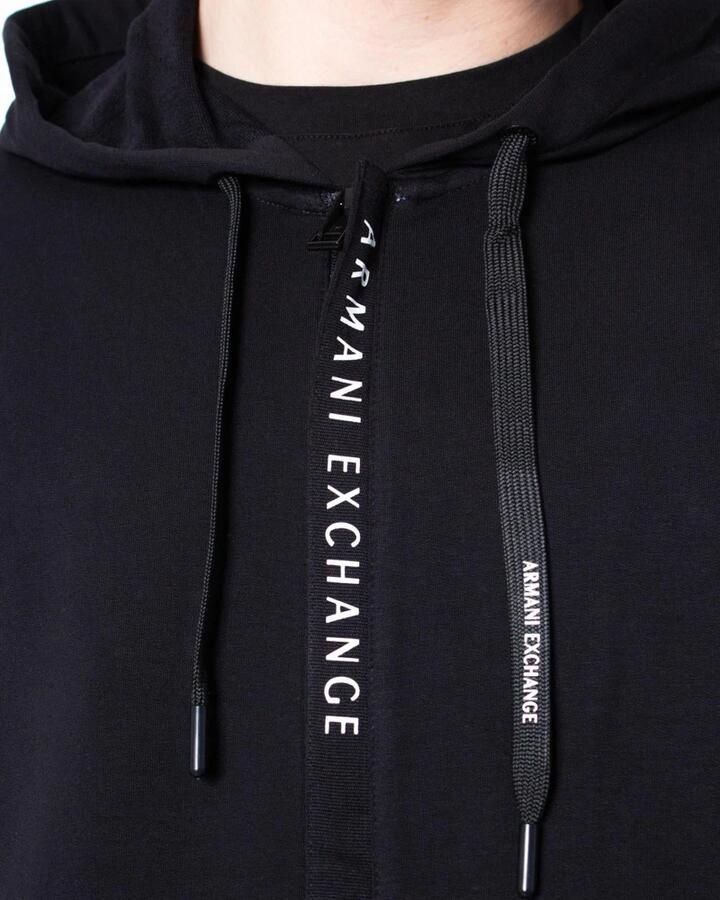 Armani Exchange Zwarte katoenen hoodie lente zomer collectie Black Heren