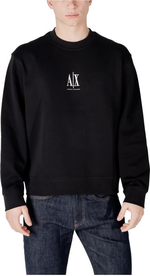 Armani Exchange Zwarte Ronde Hals Sweatshirt voor Mannen Black Heren
