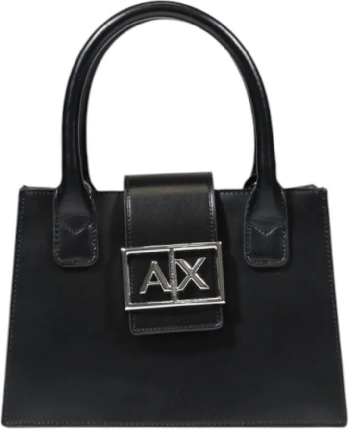 Armani Exchange Zwarte Schoudertas met Schouderband Knoopsluiting Black Dames - Foto 3