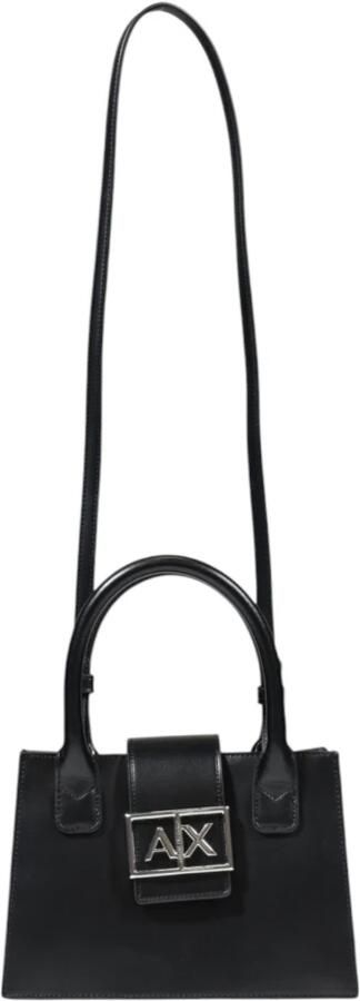 Armani Exchange Zwarte Schoudertas met Schouderband Knoopsluiting Black Dames - Foto 2