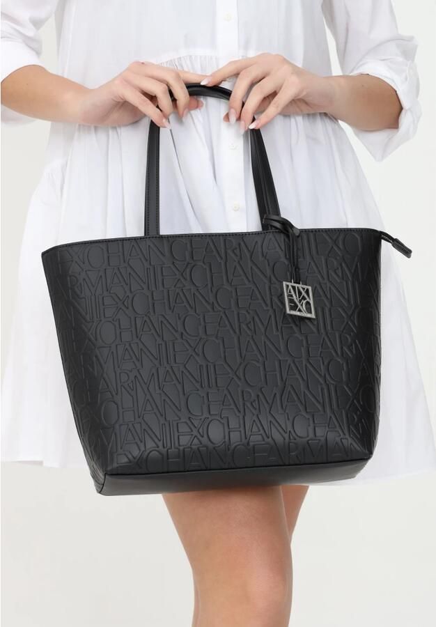 Armani Exchange Stijlvolle Polyester Handtas met Polyurethaan Buitenkant Black Dames - Foto 4
