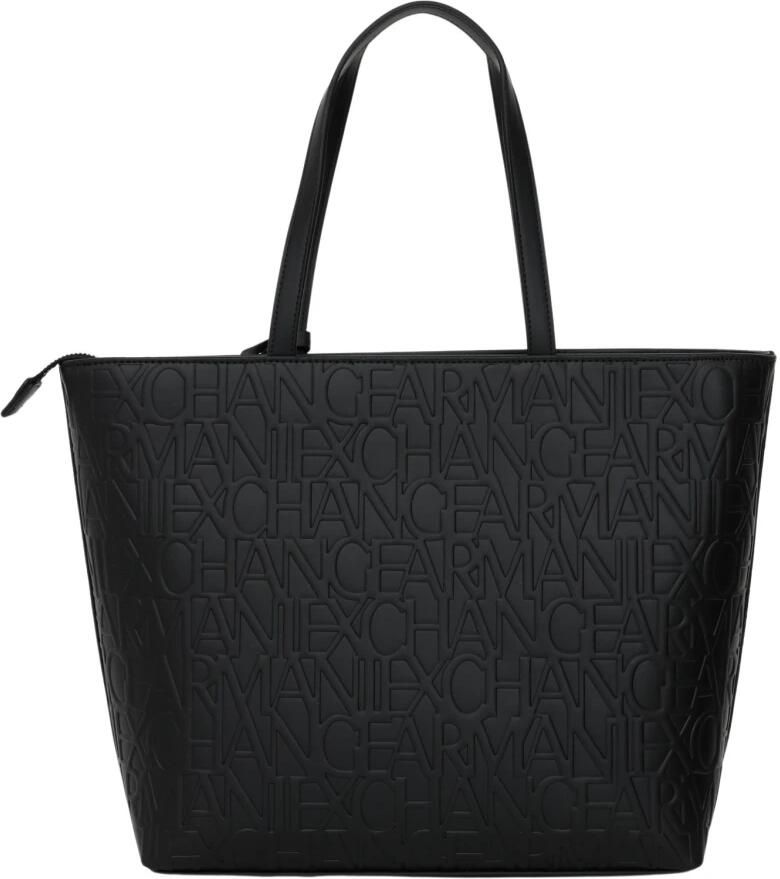 Armani Exchange Stijlvolle Polyester Handtas met Polyurethaan Buitenkant Black Dames