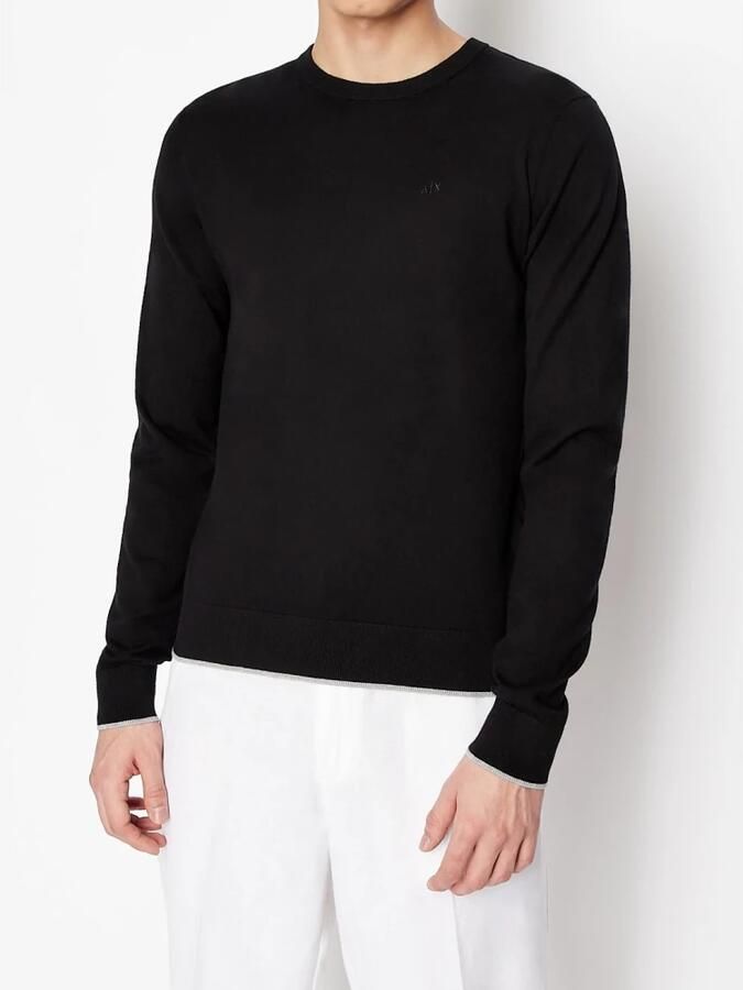Armani Exchange Heren Trui met Lange Mouwen en Ronde Hals in Zwart Black Heren - Foto 2