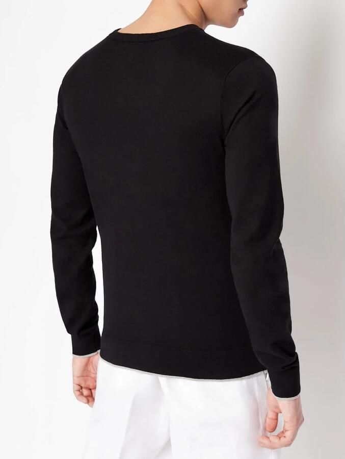 Armani Exchange Heren Trui met Lange Mouwen en Ronde Hals in Zwart Black Heren