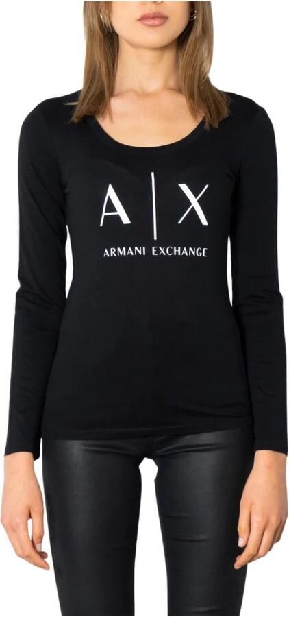 Armani Exchange Zwarte T-shirt met lange mouwen voor dames Black Dames - Foto 2