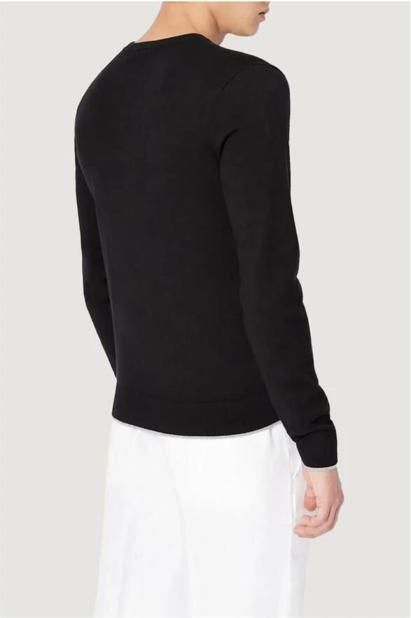 Armani Exchange Zwarte T-shirt van katoen en kasjmier Black Heren