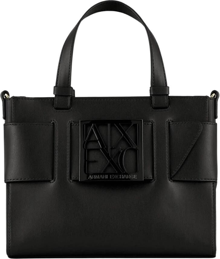 Armani Exchange Stijlvolle Polyurethaan Handtas met Polyester Voering Black Dames - Foto 6