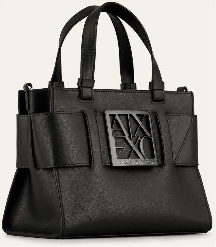 Armani Exchange Stijlvolle Polyurethaan Handtas met Polyester Voering Black Dames - Foto 4