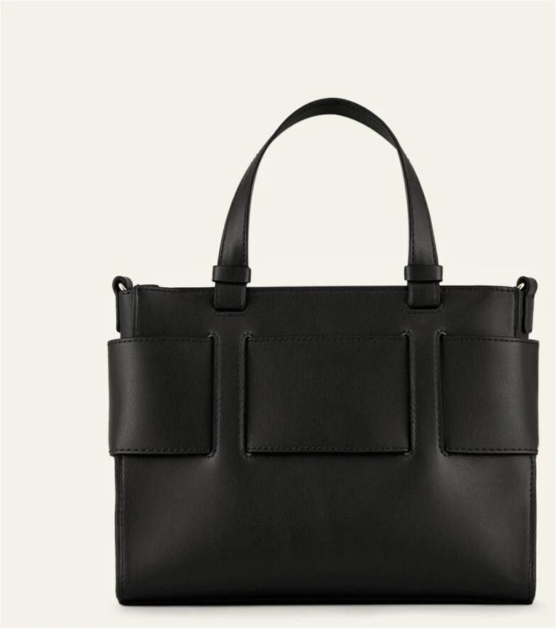 Armani Exchange Stijlvolle Polyurethaan Handtas met Polyester Voering Black Dames