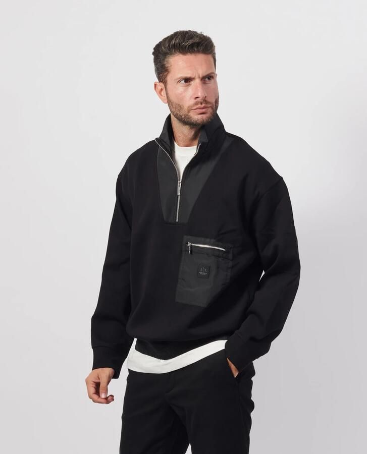 Armani Exchange Zwarte Half-Zip Sweatshirt Black Heren - Foto 2