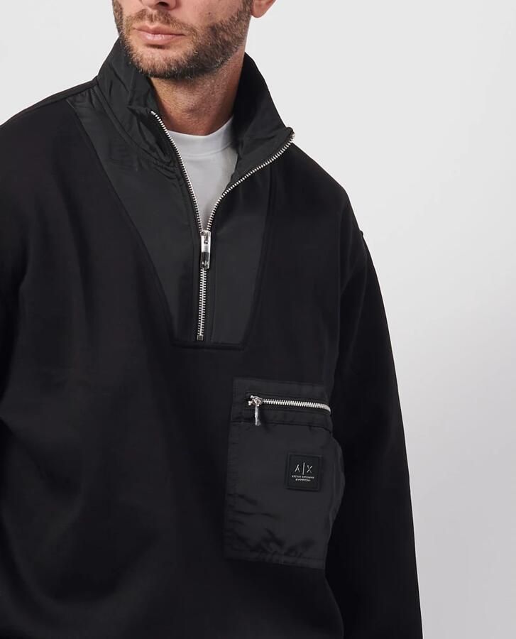 Armani Exchange Zwarte Half-Zip Sweatshirt Black Heren - Foto 3