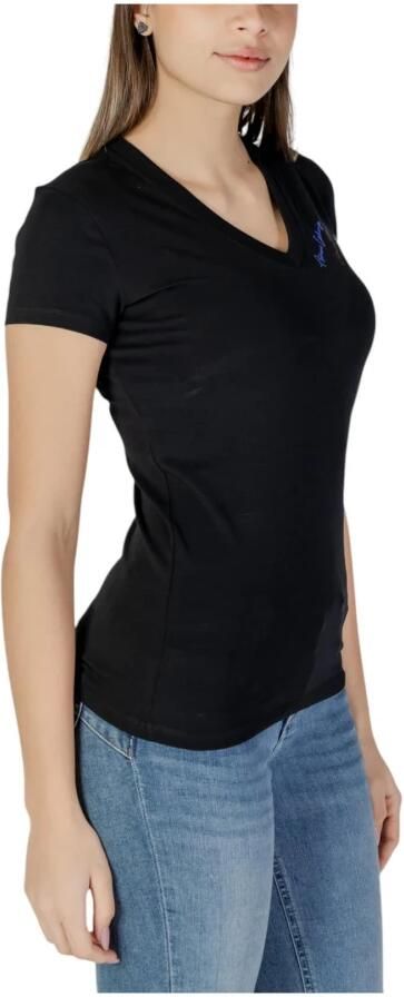 Armani Exchange Zwarte V-Hals Katoenen T-Shirt Black Dames - Foto 2