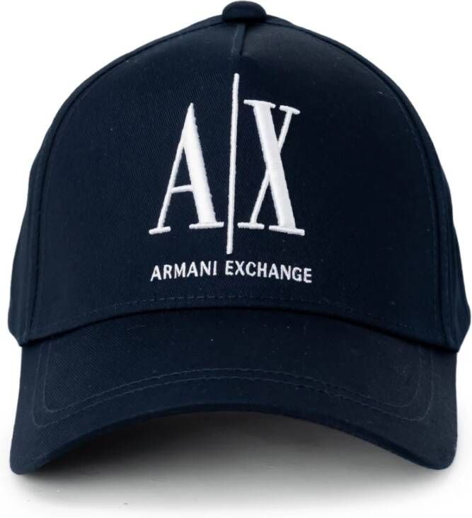 Armani Exchange Blauwe Print Cap voor Mannen Blue Heren