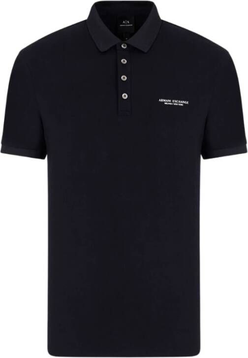 Armani Exchange Blauw Katoenen Polo Shirt Regular Fit Blue Heren