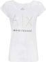 Armani Exchange Logo Versierd Katoenen T-Shirt White Dames - Thumbnail 2
