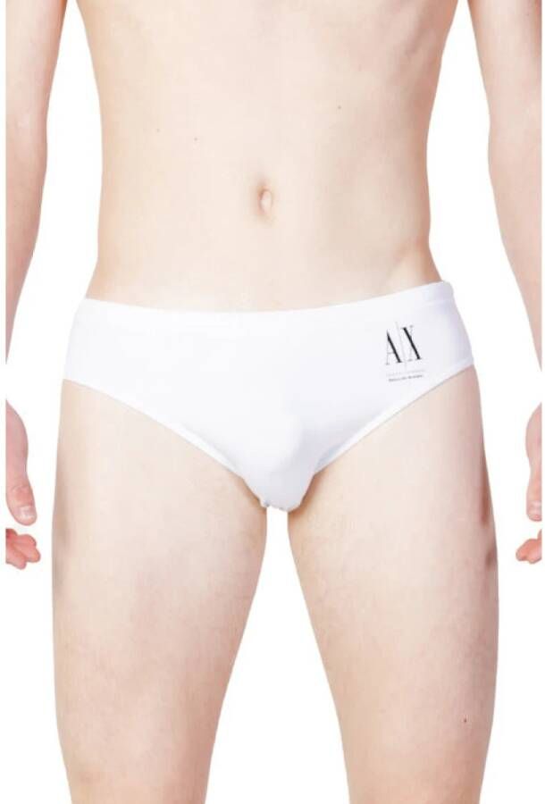 Armani Exchange Wit Print Zwemkleding voor Mannen White Heren