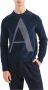 Armani Exchange Blauwe Sweaters met U Giro Ciniglia Logo Blue Heren - Thumbnail 1