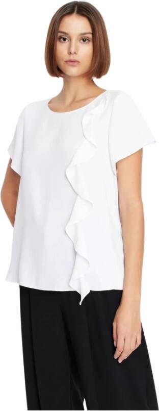 Emporio Armani Witte Polyester Blouse Nieuwste Collectie White Dames
