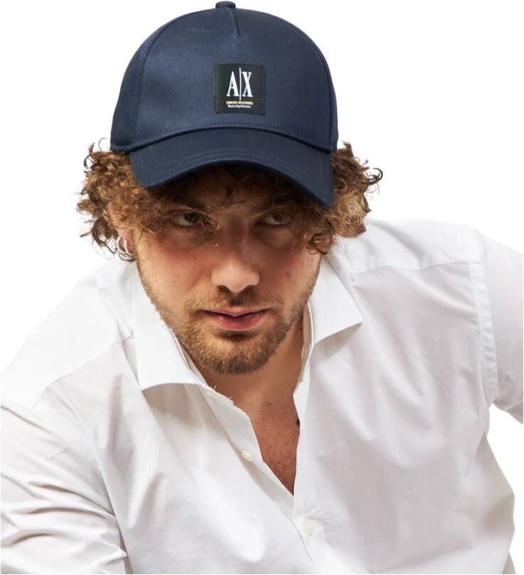 Armani Exchange Caps Blauw Heren