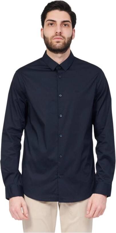 Armani Exchange Casual overhemd Blauw Heren
