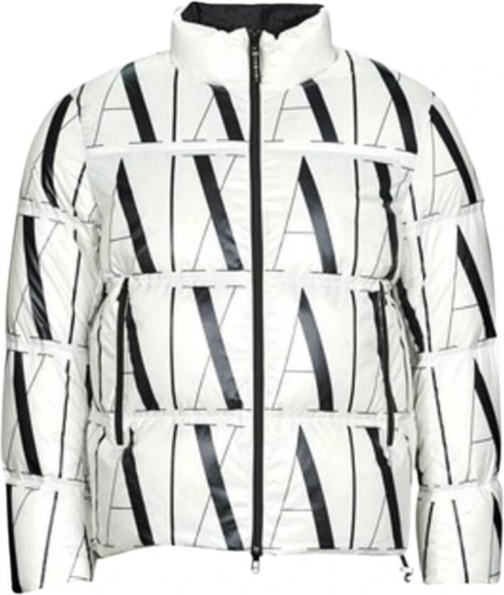 Armani Exchange Witte Pufferjas met Logo Print White Heren
