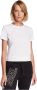 Armani Exchange Geborduurd Logo Katoenen T-Shirt White Dames - Thumbnail 1