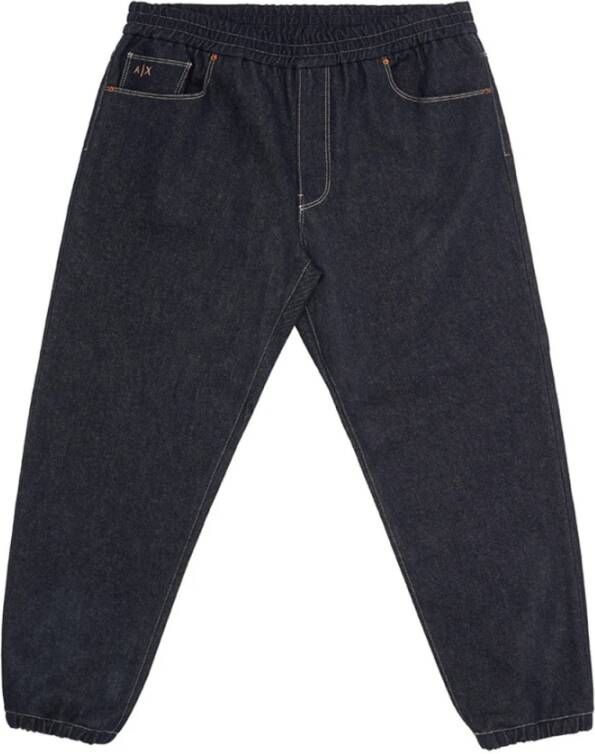 Armani Exchange Cropped Jeans Blauw Heren