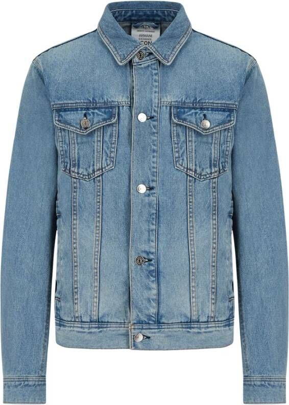Armani Exchange Denim Jackets Blauw Heren