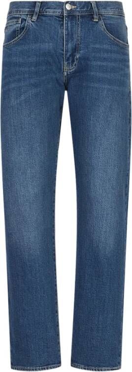 Armani Exchange Blauwe Rits Knoop Jeans Mannen Lente Zomer Blue Heren