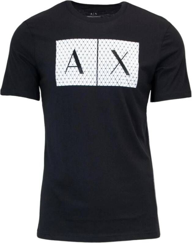 Armani Exchange Zwart Print T-Shirt voor Heren Black Heren