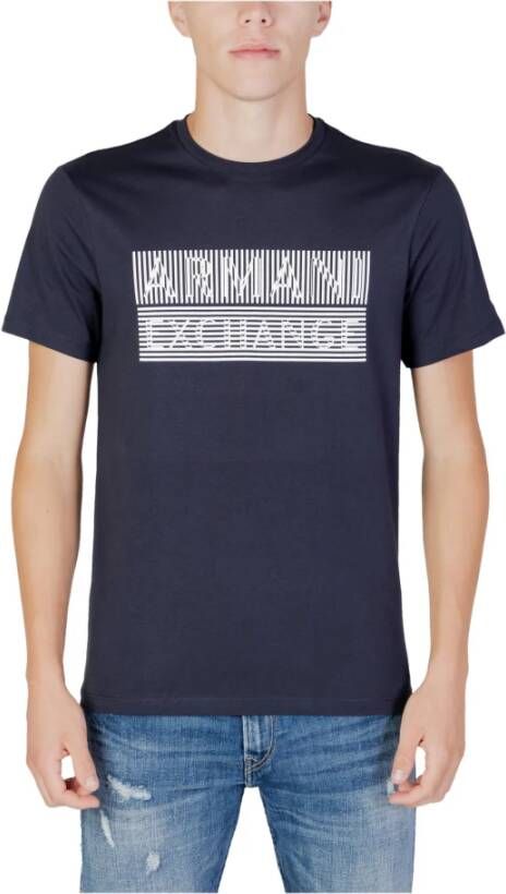Armani Exchange Heren Blauw T-shirt Korte Mouw Herfst Winter Blauw Heren