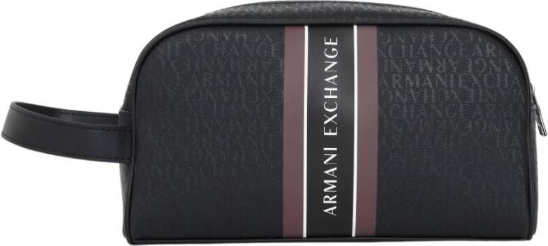 Armani Exchange Heren Pochette Tas met Glanzend Logo Zwart Heren