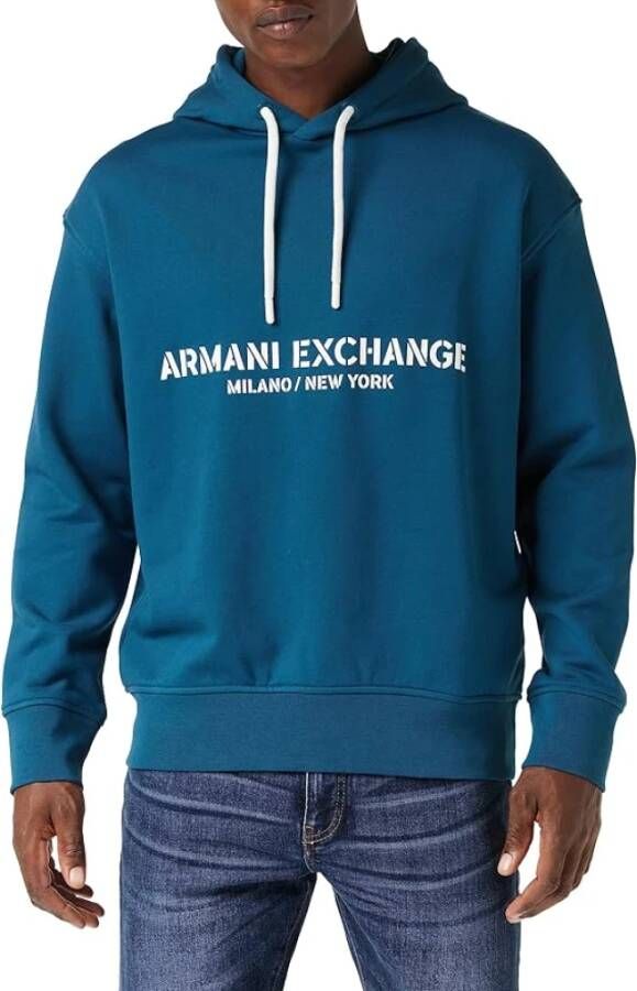 Armani Exchange Logo Hoodie van Zacht French Terry Black Heren
