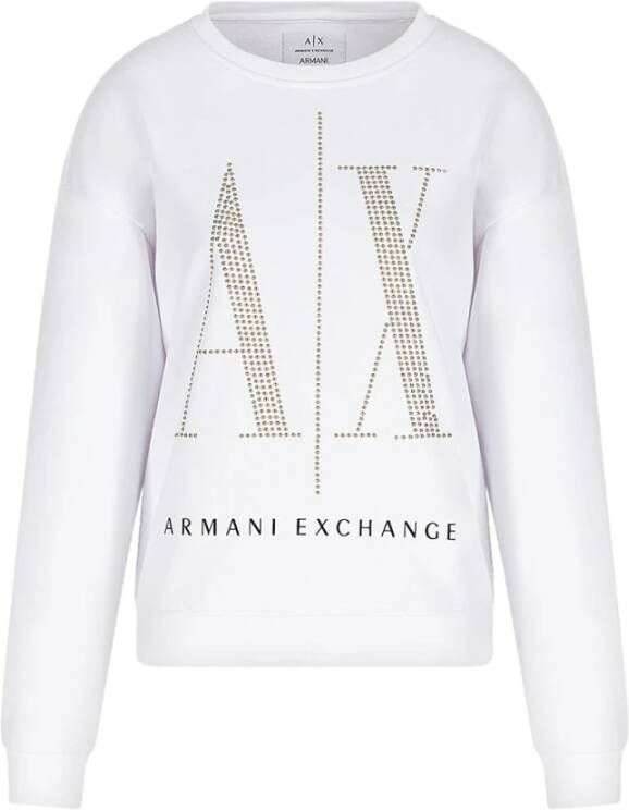 Emporio Armani Iconische Sweaters met Maxi Logo White Dames