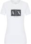 Armani Exchange Bedrukt T-shirt met ronde hals voor dames White Dames - Thumbnail 1