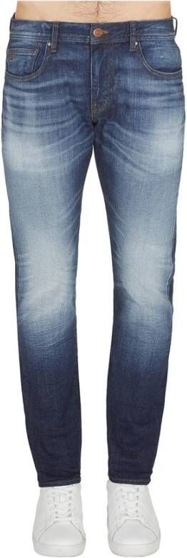 Armani Exchange Klassieke jeans met logo achterop Blauw Heren