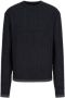 Armani Exchange Blauwe gebreide trui met kabelmotief regular fit Blue Heren - Thumbnail 1