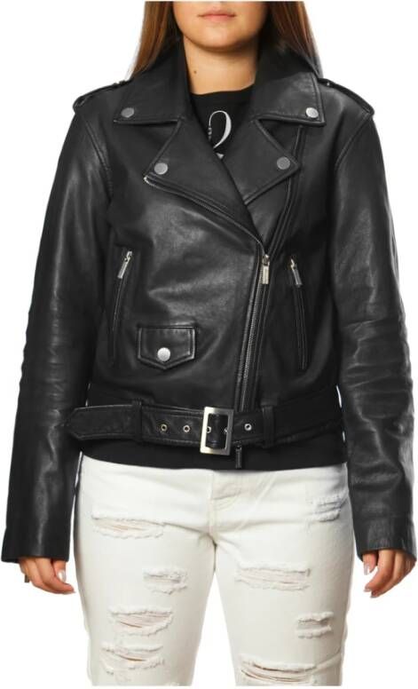 Armani Exchange Leather Jackets Zwart Dames