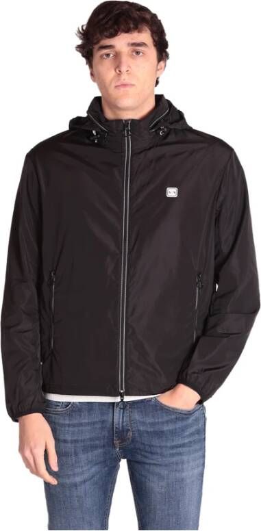 Armani Exchange Hooded Blouson Jas met Volledige Rits Black Heren