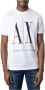 Armani Exchange Witte Bedrukte T-shirt White Heren - Thumbnail 2