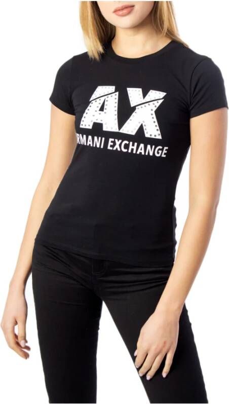 Armani Exchange Logo strass 8nyt86 y8c7z Zwart Dames