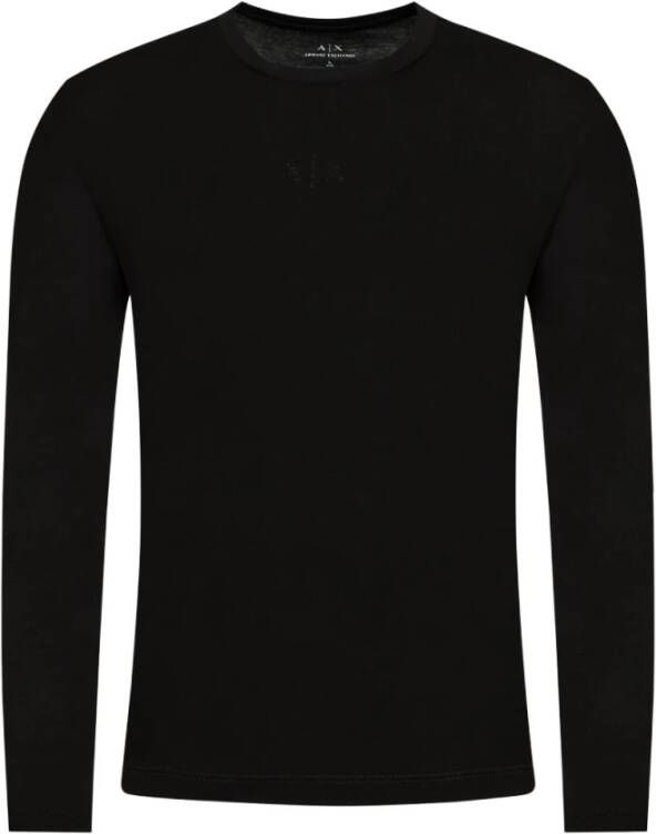 Armani Exchange Long sleeve t -shirt Logo Strake Zwart Heren