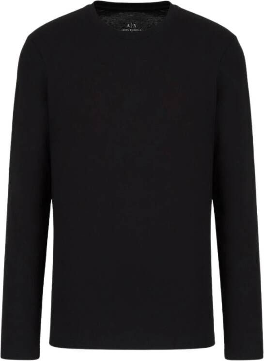 Emporio Armani Zwarte Pullover met Zwarte en Grijze Tinten Black Heren